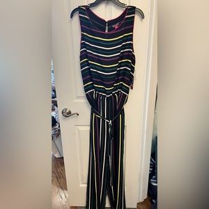 Vince Camino Paradise Stripe (black and neon) jumpsuit NWT (size XL)